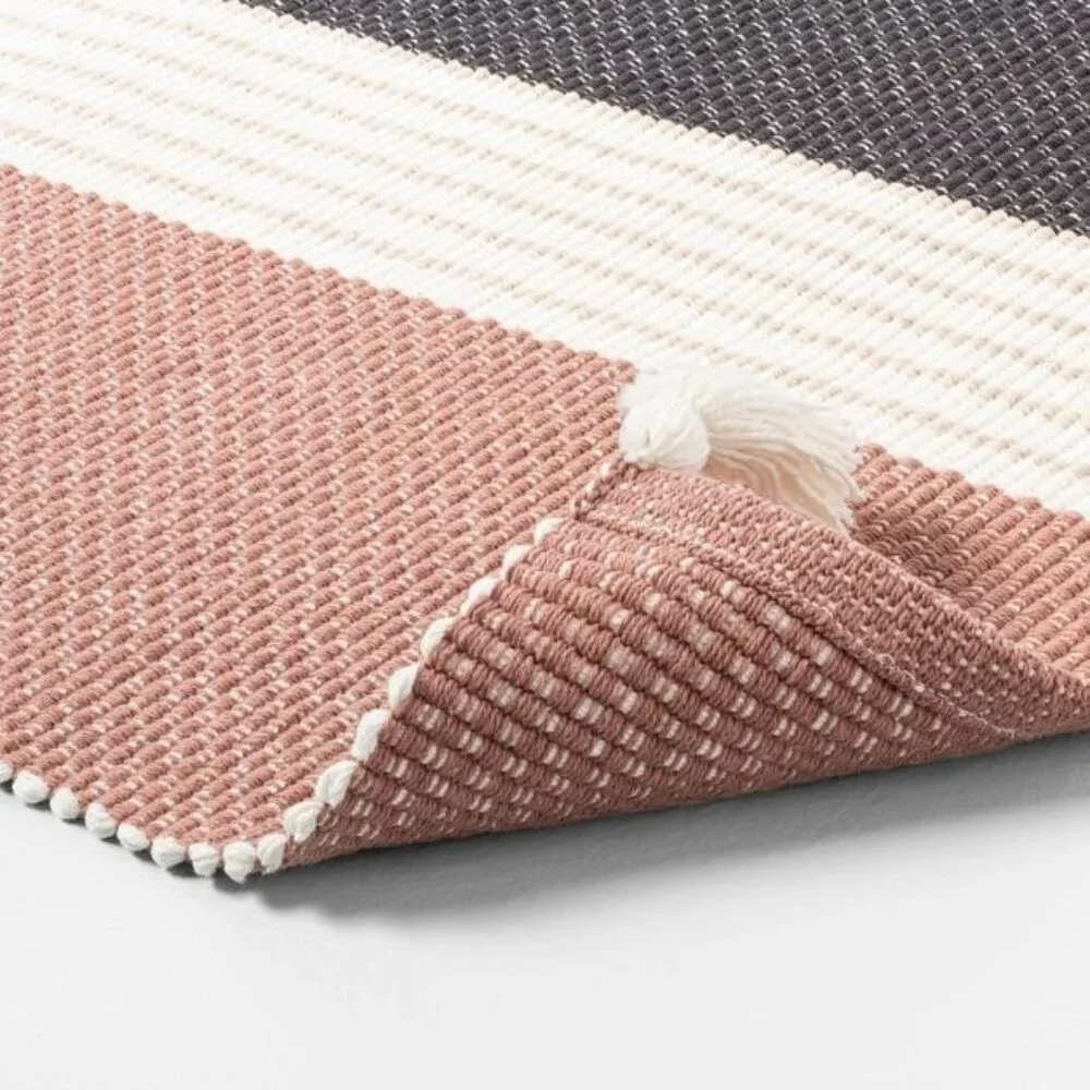 Colorblock Tassel Bath Rug - Hearth‎ & Hand Magnolia - Copper Cream Gray
